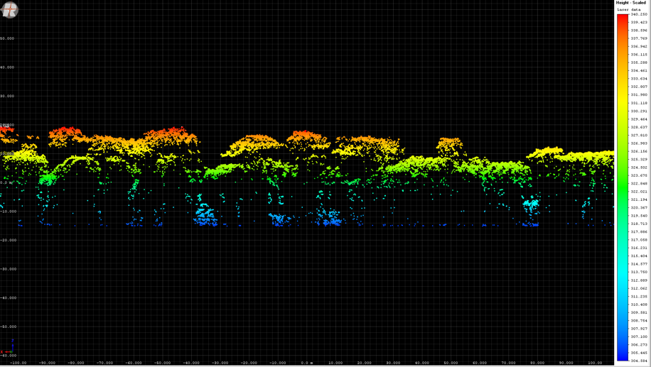 LiDAR profile through the forest