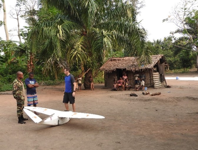 Testing the drone in Ekolongouma